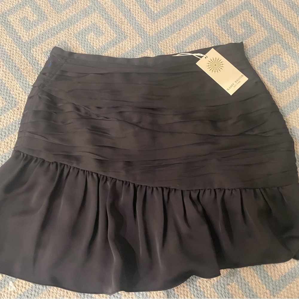 Ramy Brook Black Ruffled Mini Skirt